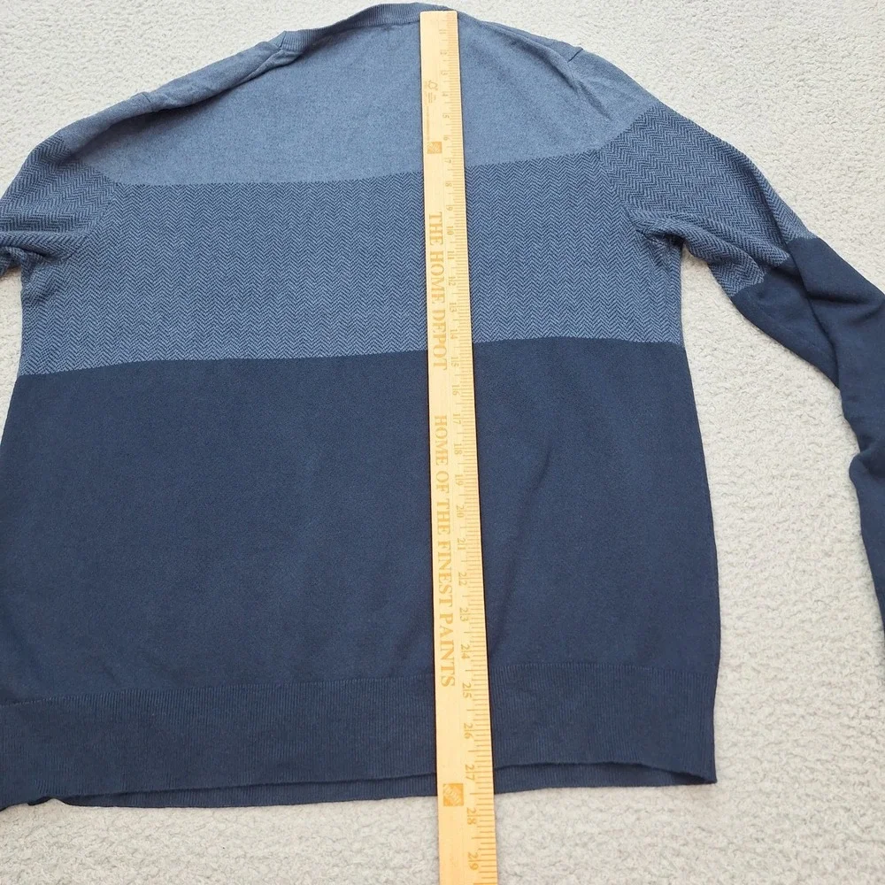 Banana Republic Sweater Mens Large Blue Silk Cotton Cashmere‎ Herringbone